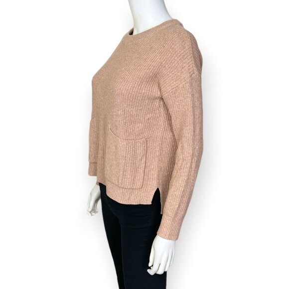 Madewell Patch Pocket Pullover Sweater in Heather Rosewater - sz XX-Small - Picture 3 of 9